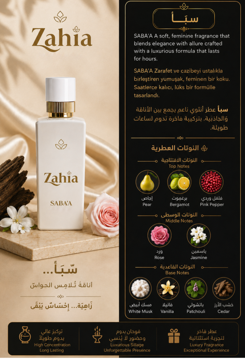 Zahia Sabaa Eau de Parfum 100 ml fragrance notes and perfume profile