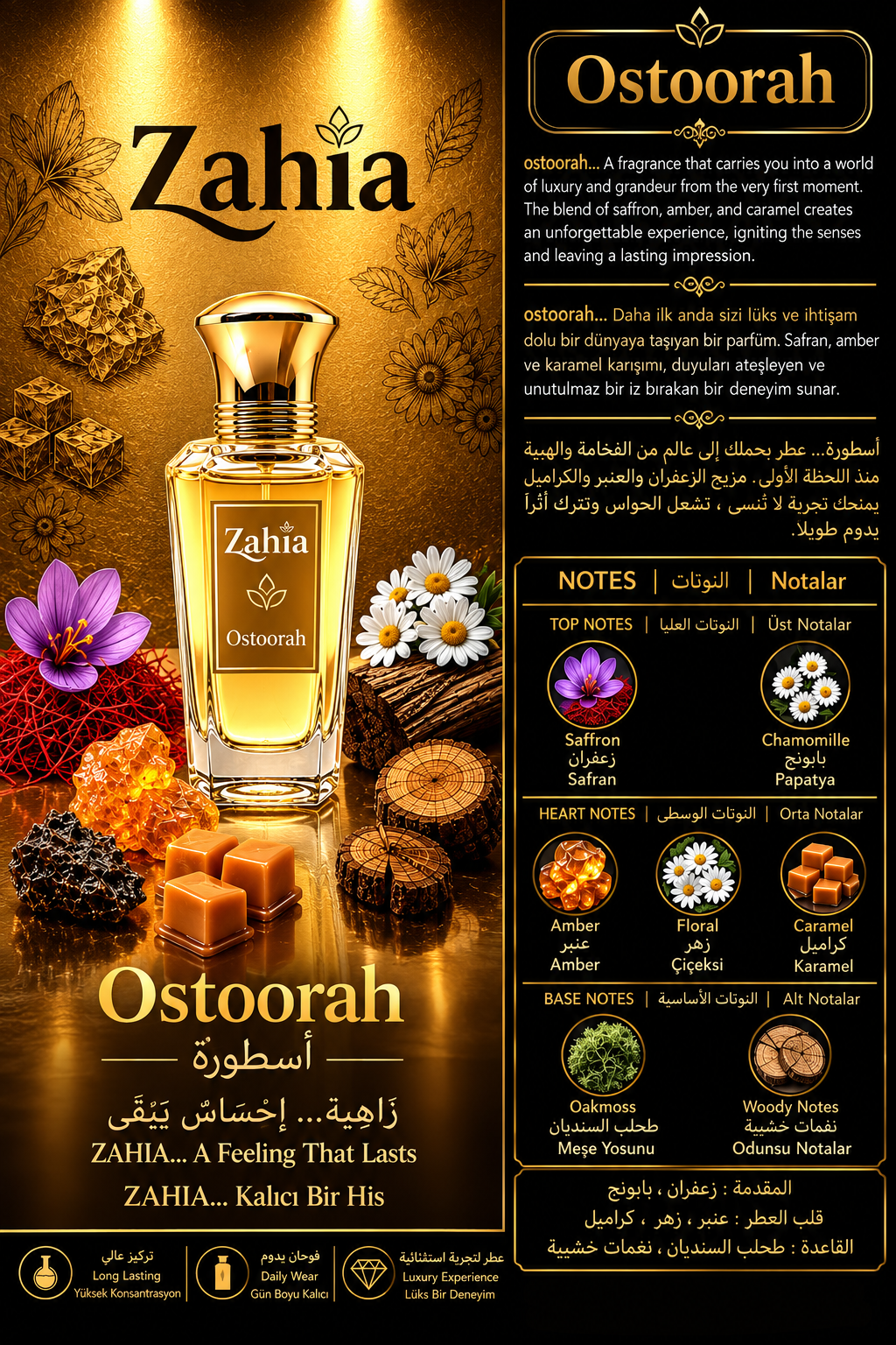 زاهية أسطورة Ostoorah أو دو بارفيوم فاخر – ثبات طويل – عطر للجنسين (50 مل) - Görsel 2