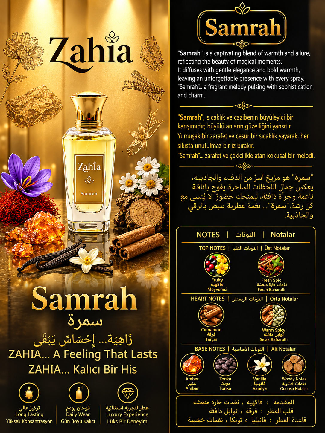 زاهية سمرة Samrah إكستريت دو بارفيوم فاخر – ثبات طويل – عطر للجنسين (50 مل) - Görsel 2