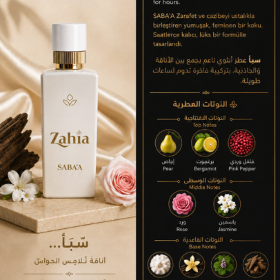 النوتات العطرية لعطر سبأ للنساء من زاهية للعطور – Saba'a Perfume Notes – Floral Fruity Women Fragrance