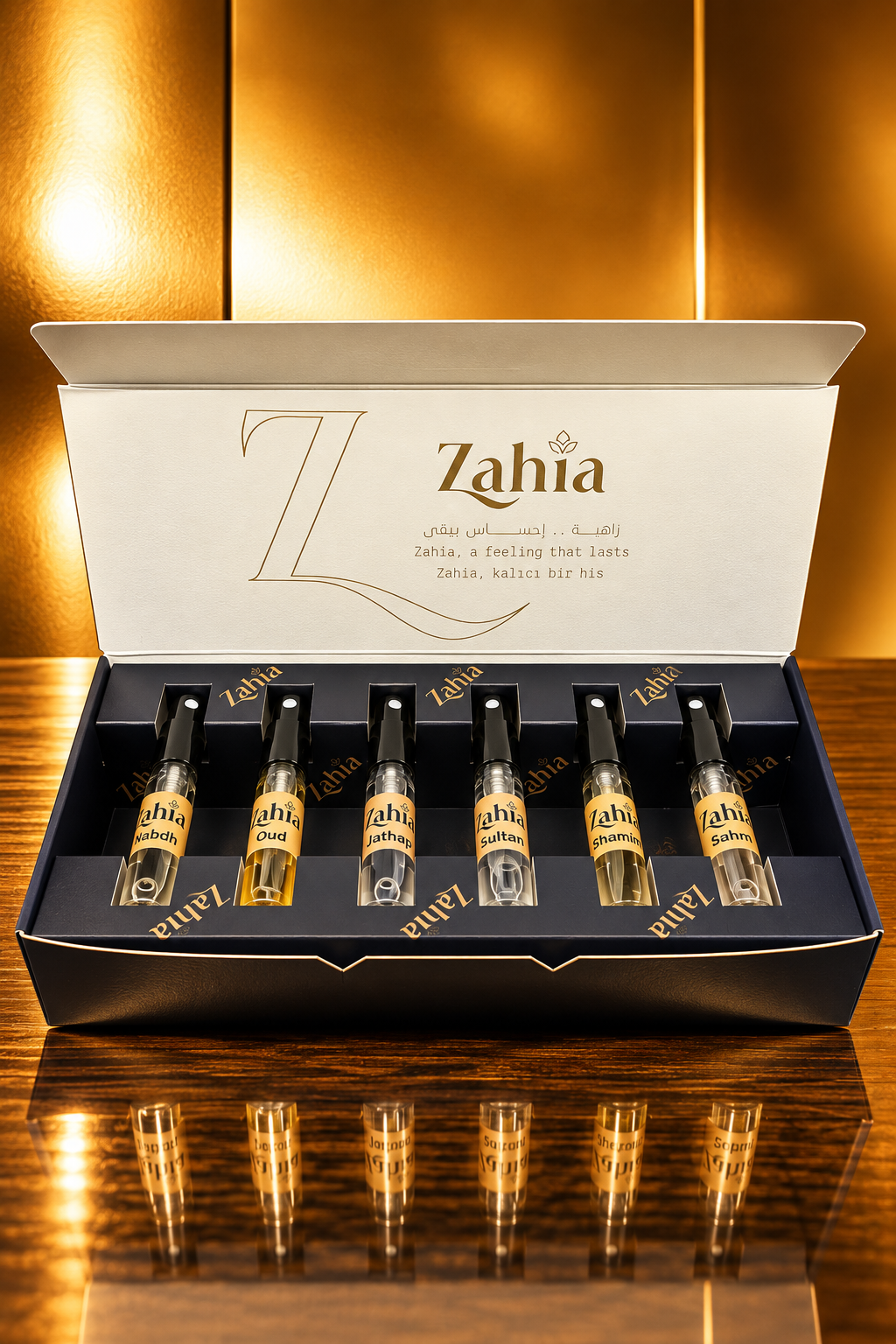 Zahia 3ml Lüks Kalıcı Mini Parfüm Seti 6’lı Tester Numune Paket Erkek Parfüm – (Sahm, Shamikh, Alsultan, Jathap, Mazaj, Oud)