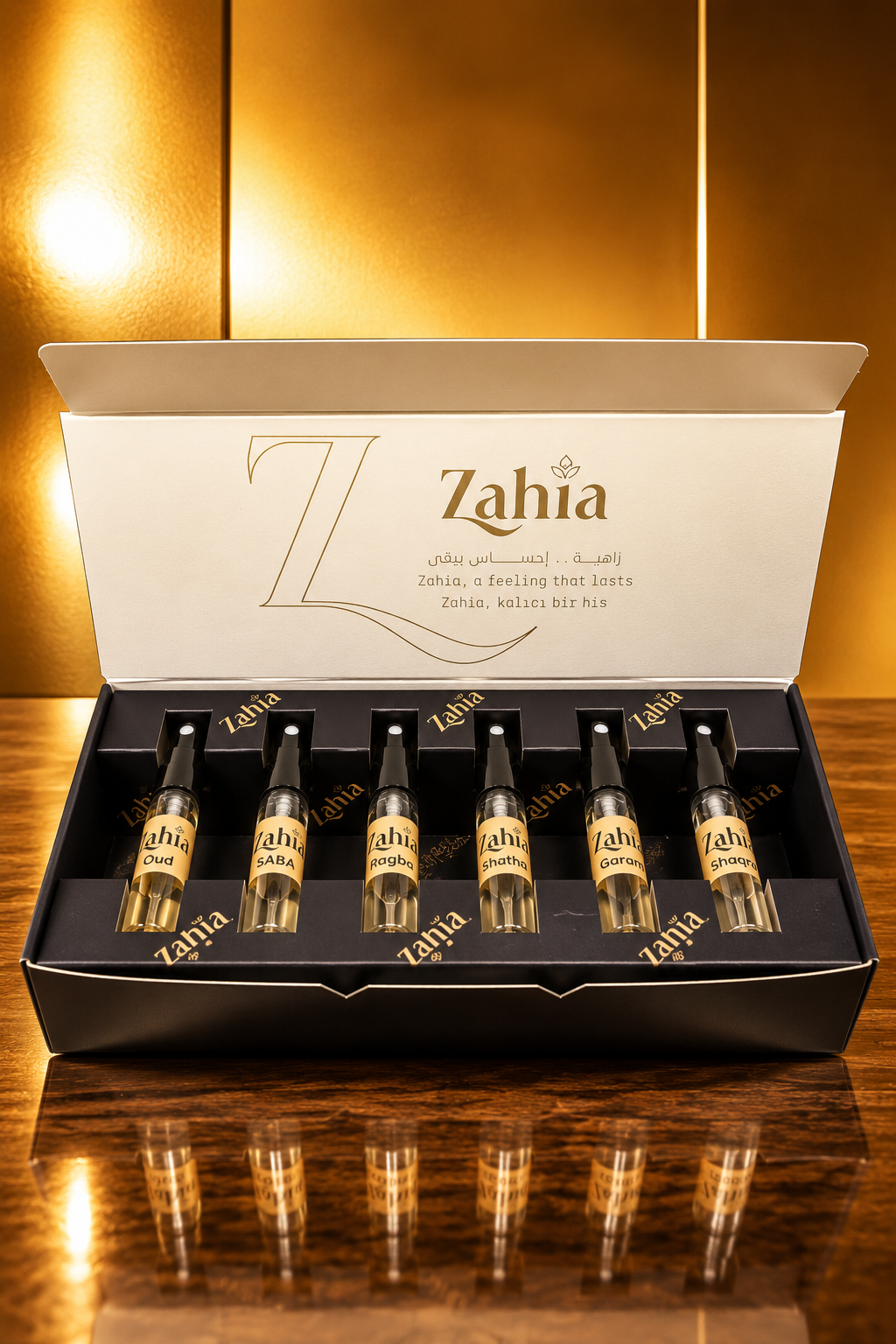 Zahia 3ml Lüks Kalıcı Mini Parfüm Seti 6’lı Tester Numune Paket Kadın Parfüm – (Shagaf, Garam, Shatha, Ragba, SABA’A,Oud)